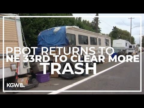City returns to NE 33rd and Marine Drive to clear more trash, cars and RVs