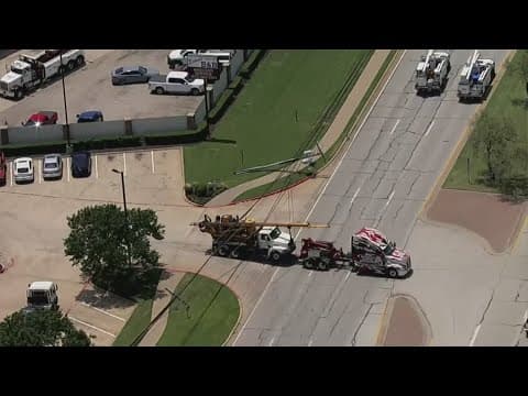 18-wheeler knocks down power lines in a North Texas community