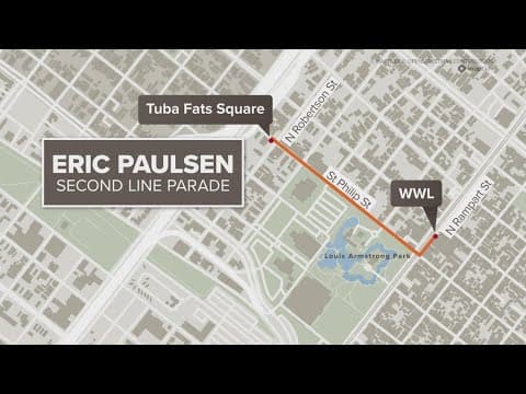 Celebrating the life of Eric Paulsen, starting with second line from Treme to WWL Louisiana