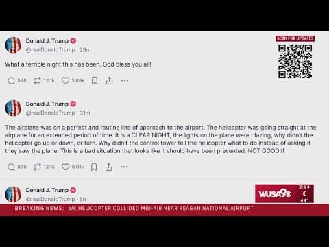 President Trump questions Black Hawk pilot, air traffic control in social media post