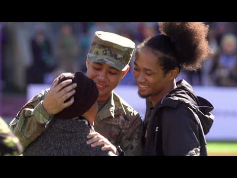 North Texas airman surprises mom battling breast cancer during Armed Forces Bowl