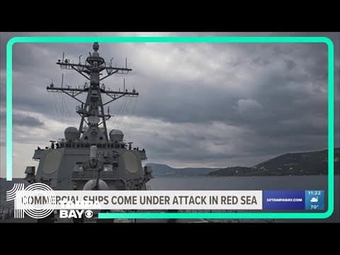 The Pentagon says a US warship and multiple commercial ships have come under attack in the Red Sea