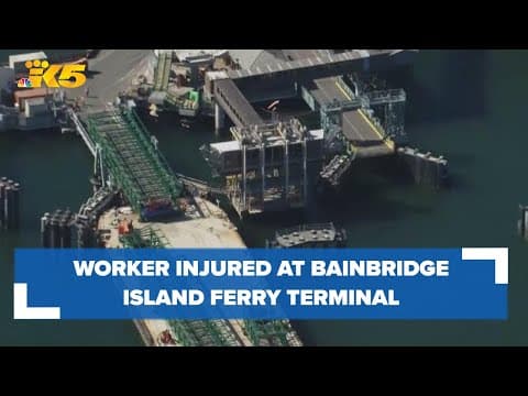 One worker injured after piece of new Bainbridge ferry terminal walkway falls