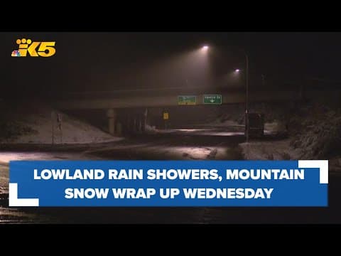 Lowland showers and mountain snow wrap up Wednesday