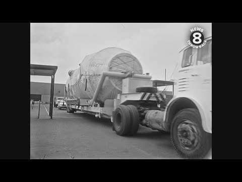 Centaur space vehicle on the move in San Diego 1963