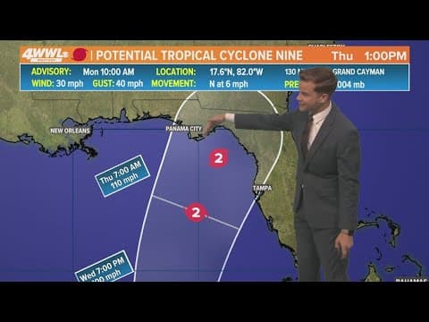 Monday Noon Tropical Update: Storm could reach Florida Thursday as a hurricane