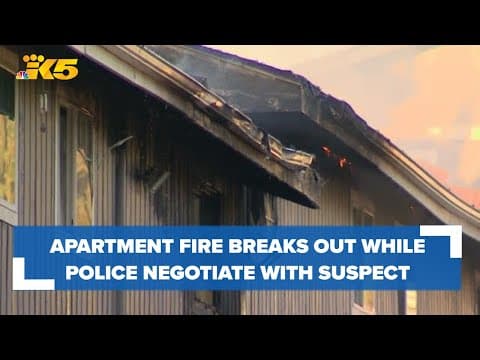 Apartment fire breaks out in Bellevue while police negotiate with suspect