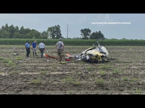 Crop-dusting helicopter crashes in Lafourche Parish field, pilot dies
