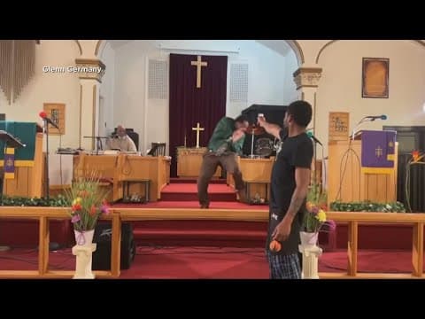 A man tried to shoot a pastor during a church service but his gun wouldn't fire, state police say