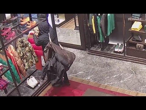 Coat heist caught on camera at high-end DC clothing store