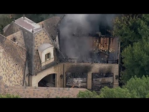 Texas mansion catches fire after possible lightning strike