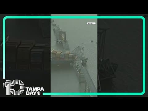 Francis Scott Key Bridge collapse in Baltimore seen at daylight #shorts