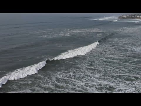 CBS 8 Drone captures huge waves, high surf in Pacific Beach