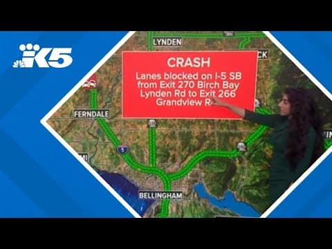 I-5 southbound fully blocked near Birch Bay after serious car crash