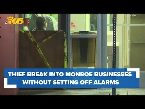 Monroe police: Burglars bust window panes to break into businesses without setting off alarms