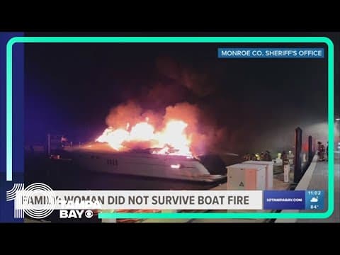 St. Pete woman who was missing after boat fire in Florida Keys dead, family says