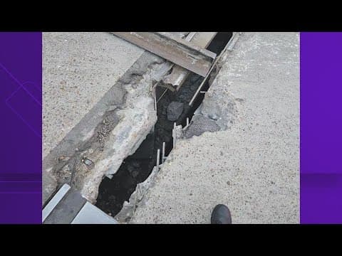 Damaged bridge joint closes lanes on East Freeway at San Jacinto River Bridge