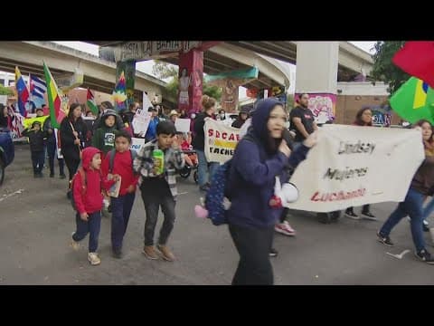 Dozens rally for May Day at Chicano Park