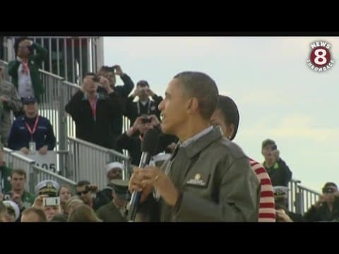 President Obama, First Lady attend Carrier Classic aboard USS Carl Vinson in 2011