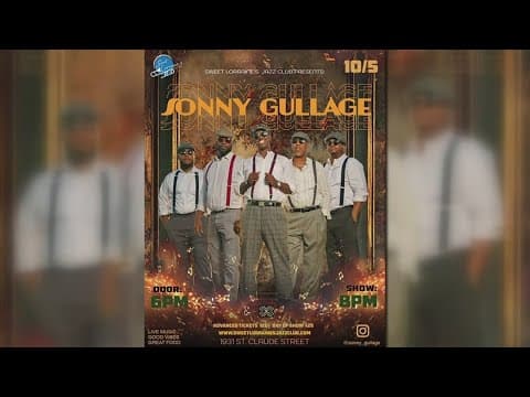 Sonny Gullage Live at Sweet Lorraine’s Jazz Club in New Orleans