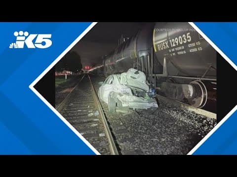 Unoccupied car struck by train in Puyallup