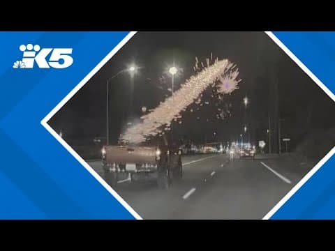 Caught on video: Truck occupants shoot fireworks at driver in road rage incident near Bremerton
