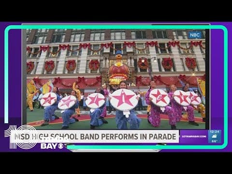 Marjory Stoneman Douglas High School marching band performs in Macy's parade