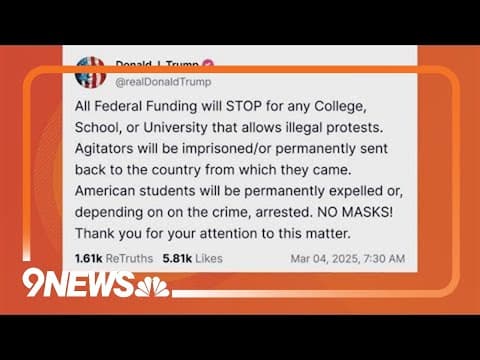 Legal expert weighs in after Trump threatens ramifications for students, colleges over campus protes