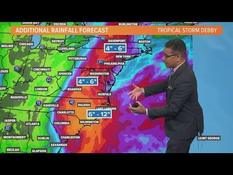 Debby continues dumping rain in the southeast