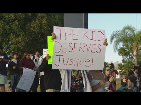 Students and parents protest at Vista High School over student hazing video