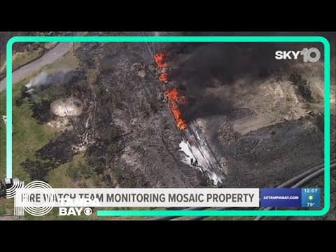 Fire crews monitor Mosaic plant for hot spots following "brush fire"