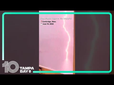 Lightning bolt strikes Charles River in Massachusetts