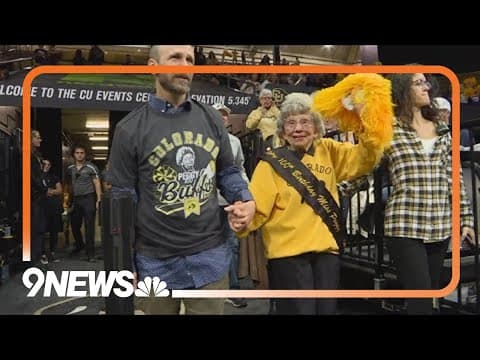 CU Buffs superfan Peggy Coppom escorted to special throne
