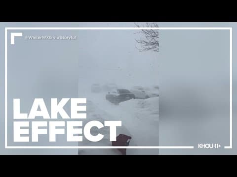 Lake effect snow falls in New York
