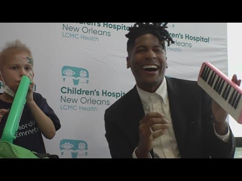 Jon Batiste connects with patients at Children's Hospital for Be The Match