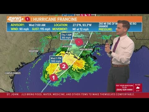 Wednesday 7AM Tropical Update: Hurricane Francine is not rapidly intensifying