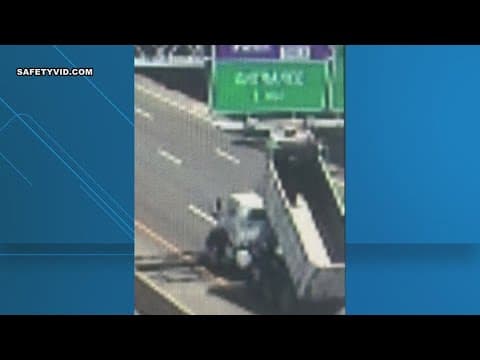 Police search for dump truck that hit street sign, damaged cars on Virginia highway