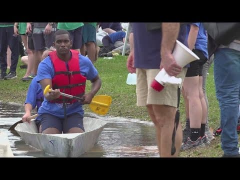 Students make concrete float – and race – on Bayou St. John