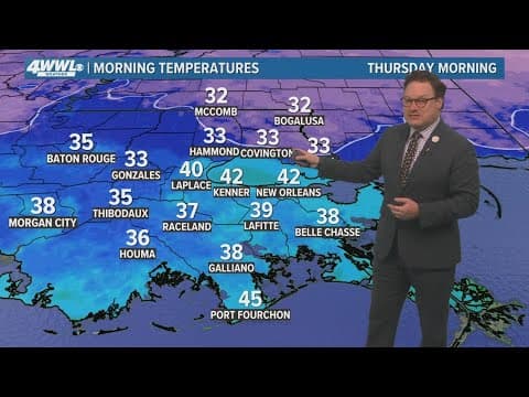 New Orleans 10pm Weather: Northshore light freeze, warm weekend ahead