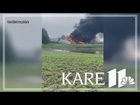 Rail cars carrying hazardous material derail and catch fire in North Dakota