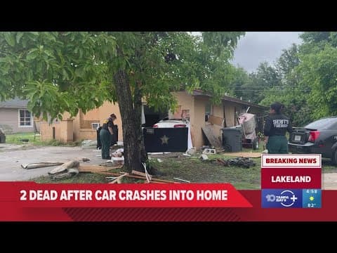 2 dead after car crashes into home in Lakeland