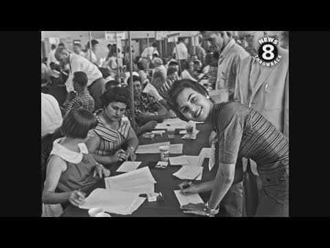 Raquel Tejada (Welch) registers at San Diego State College 1958