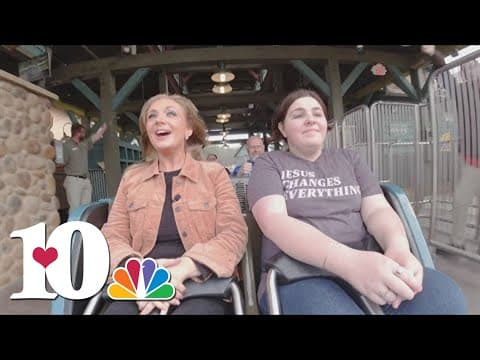 Anchor Olympics: Zoe Arrington preparing Brittany Bailey for the games by riding rollercoasters