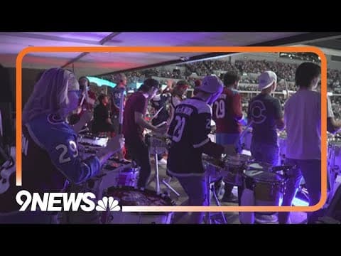 Drumline pumps up the crowds at Ball Arena