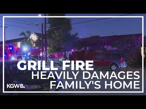 Family urges others to be cautious after grill ignites house fire