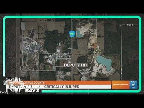 Citrus County deputy in critical condition after being hit by vehicle