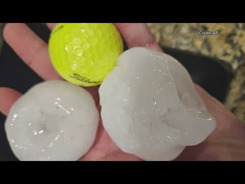 Massive hail stones seen during Kansas City storm