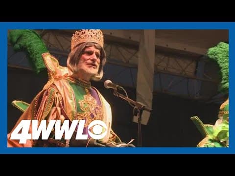 King of Carnival addresses Lundi Gras crowd