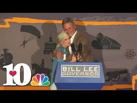 Tennessee Gov. Bill Lee celebrates after being projected to win reelection