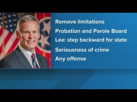 Tennessee Gov. Bill Lee vetoes parole board bill